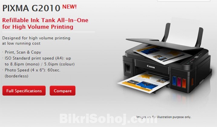 Canon Pixma G2010 4-Color Ink Tank All-In-One Printer